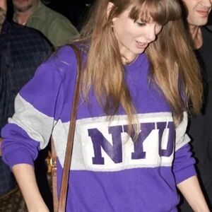 NYU crewneck, as seen on Taylor Swift